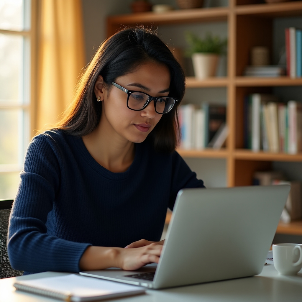 Freelancer uczący się kompetencji cyfrowych przy komputerze